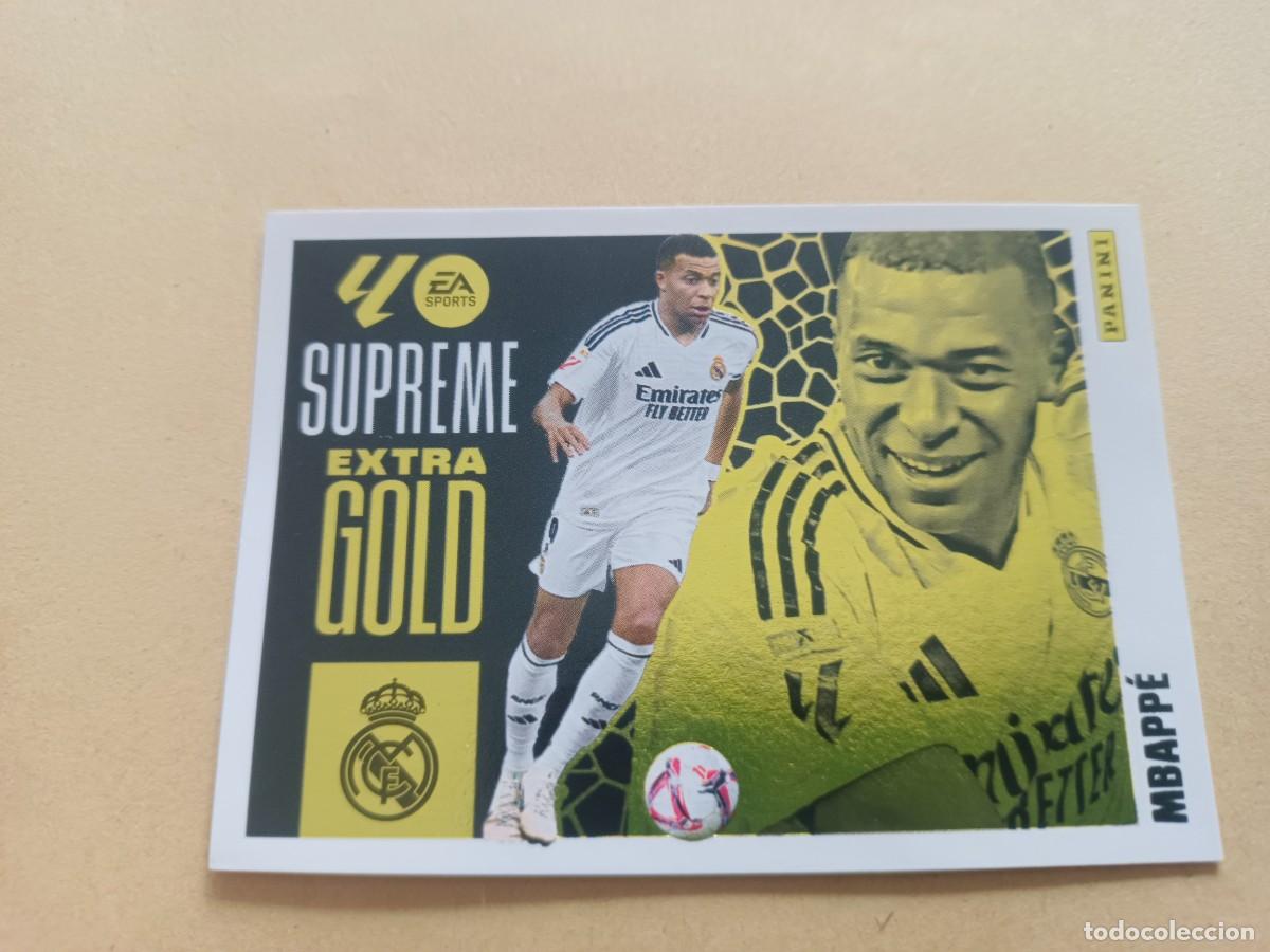 Cromos de F&uacute;tbol: LALIGA ESTE 2025 2026 EA SPORTS 25 26 PANINI SUPREME EXTRA GOLD REAL MADRID MBAPPE