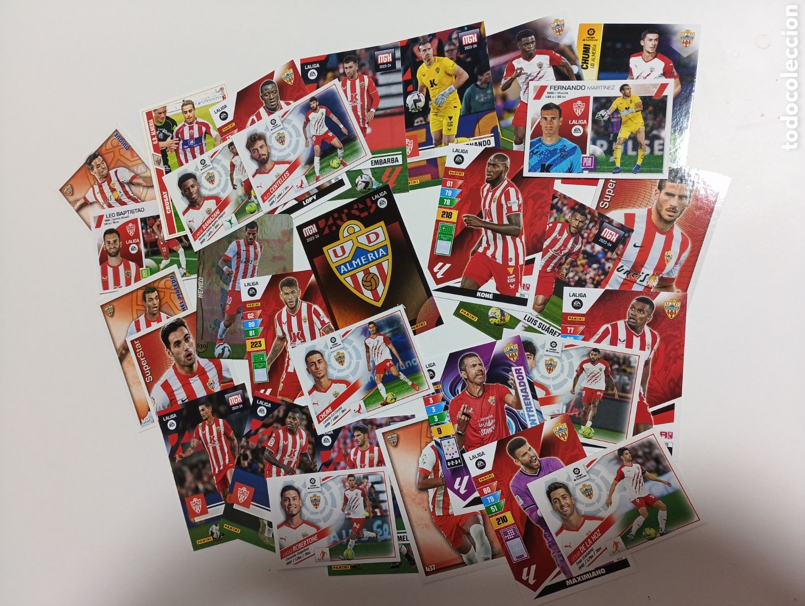 Football Stickers: Almeria Lote 30 Cromos.Cartas Todos Diferentes