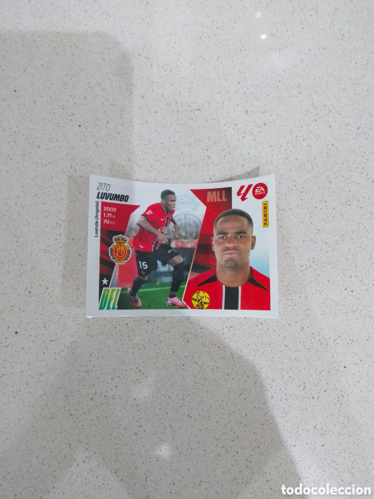 Cromos de F&uacute;tbol: CROMO N&Uacute;MERO 23 LUVUMBO MALLORCA. MERCADO DE INVIERNO LIGA ESTE 25/26.