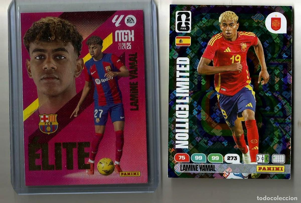 Cromos de F&uacute;tbol: LAMINE YAMAL - LIMITED EDITION & ELITE - PANINI - FIFA WORLD CUP 26 - ADRENALYN - LOTE DE 2 CARTAS
