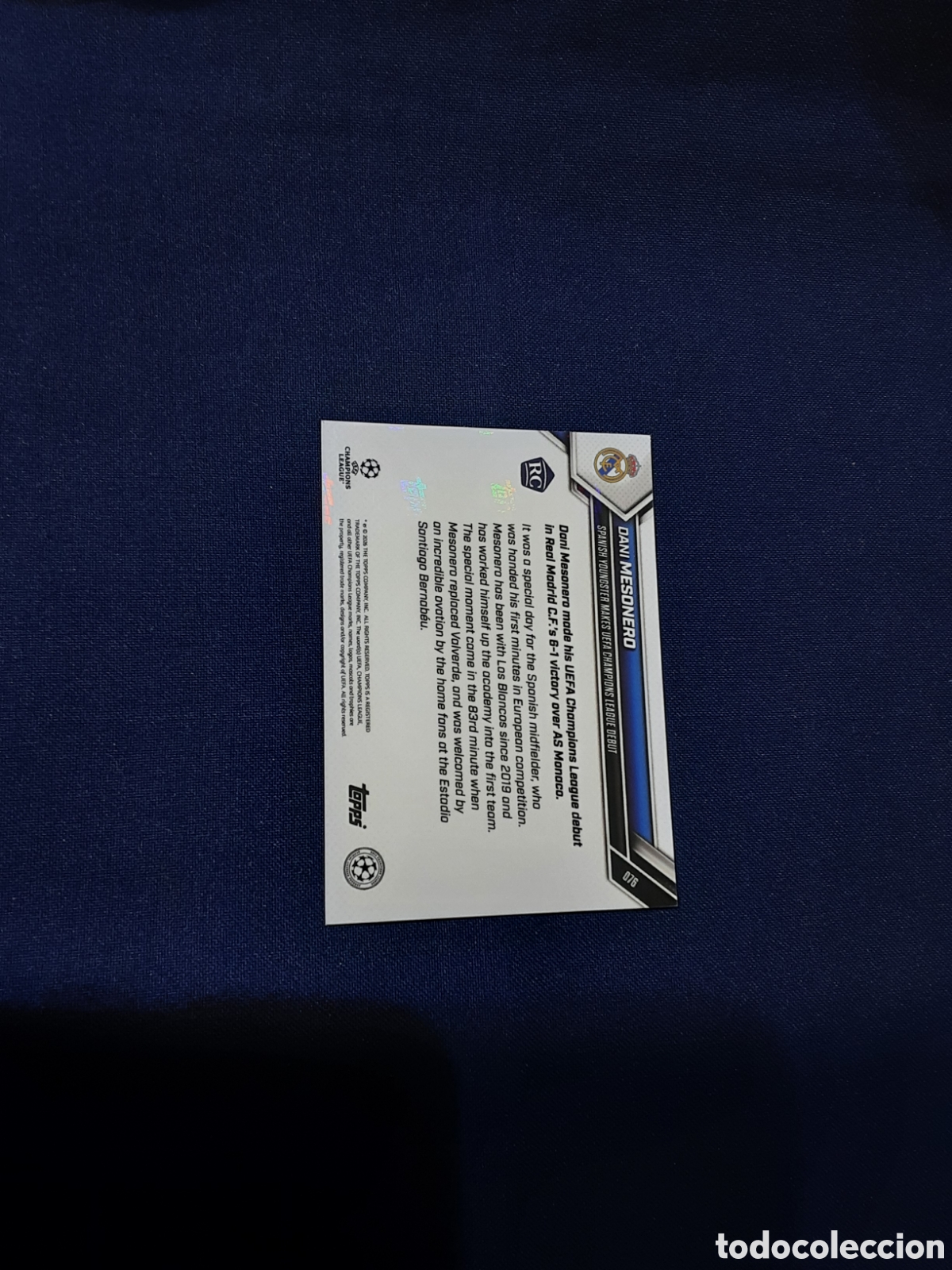 Cromos de F&uacute;tbol: Dani Mesonero Real Madrid C.F.