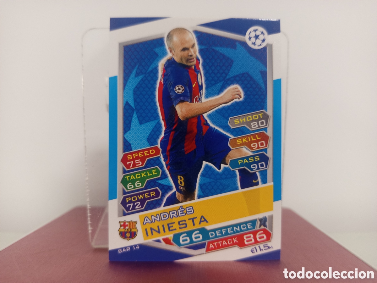 Cromos de F&uacute;tbol: ❇️ CROMO ⚽ ANDRES INIESTA FC BARCELONA TOPPS MATCH ATTAX 2016 17 ❇️