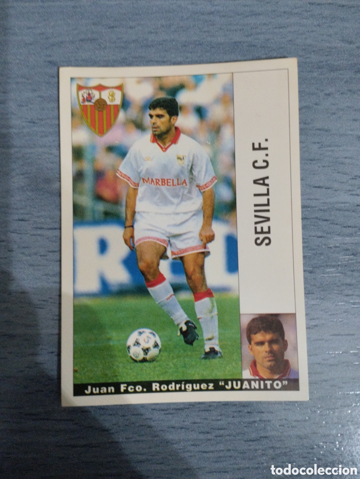 Cromos de F&uacute;tbol: Cromo Panini liga 95 96 Juanito Sevilla sin pegar