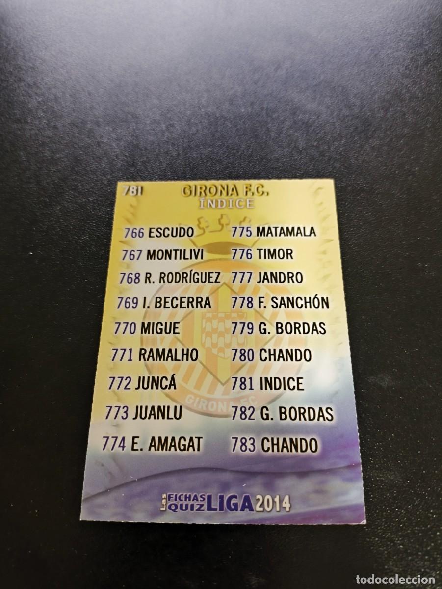 Cromos de F&uacute;tbol: 781 INDICE GIRONA MUNDICROMO LIGA 2013 2014 13 14 PLATINUM NO PANINI ESTE