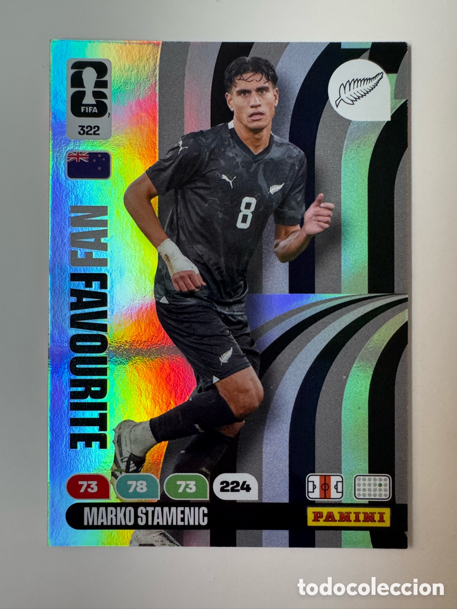 Cromos de F&uacute;tbol: ADRENALYN XL FIFA WORLD CUP 2026 &ndash; FAN FAVOURITE N&ordm; 322 &ndash; Marko Stamenic Nueva Zelanda