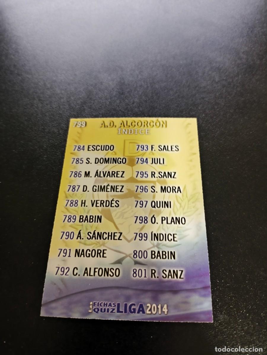 Cromos de F&uacute;tbol: 799 INDICE ALCORCON MUNDICROMO LIGA 2013 2014 13 14 PLATINUM NO PANINI ESTE