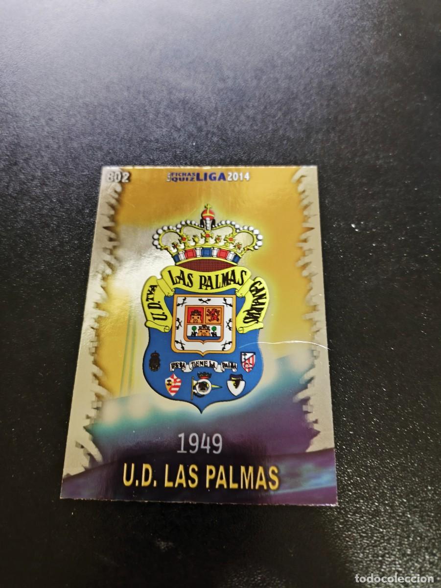 Cromos de F&uacute;tbol: 802 ESCUDO BRILLO LISO LAS PALMAS MUNDICROMO LIGA 2013 2014 13 14 PLATINUM NO PANINI ESTE