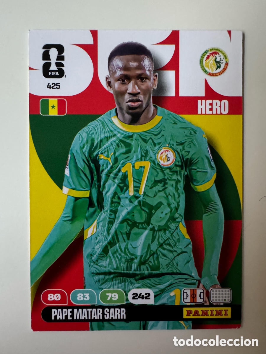 Cromos de F&uacute;tbol: ADRENALYN XL FIFA WORLD CUP 2026 &ndash; HERO N&ordm; 425 &ndash; Pape Matar Sarr Senegal
