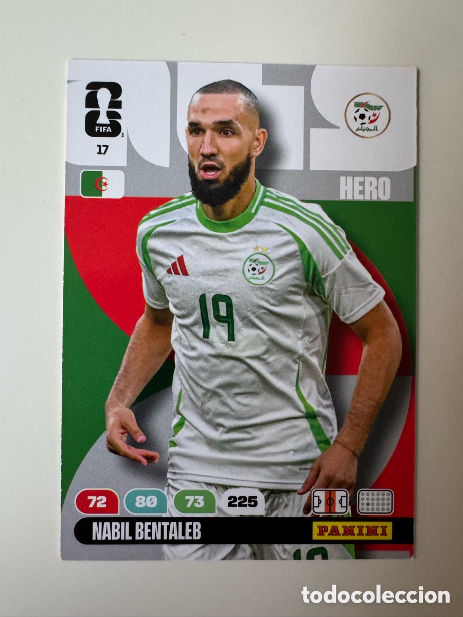 Cromos de F&uacute;tbol: ADRENALYN XL FIFA WORLD CUP 2026 &ndash; N&ordm; 17 &ndash; Nabil Bentaleb Argelia
