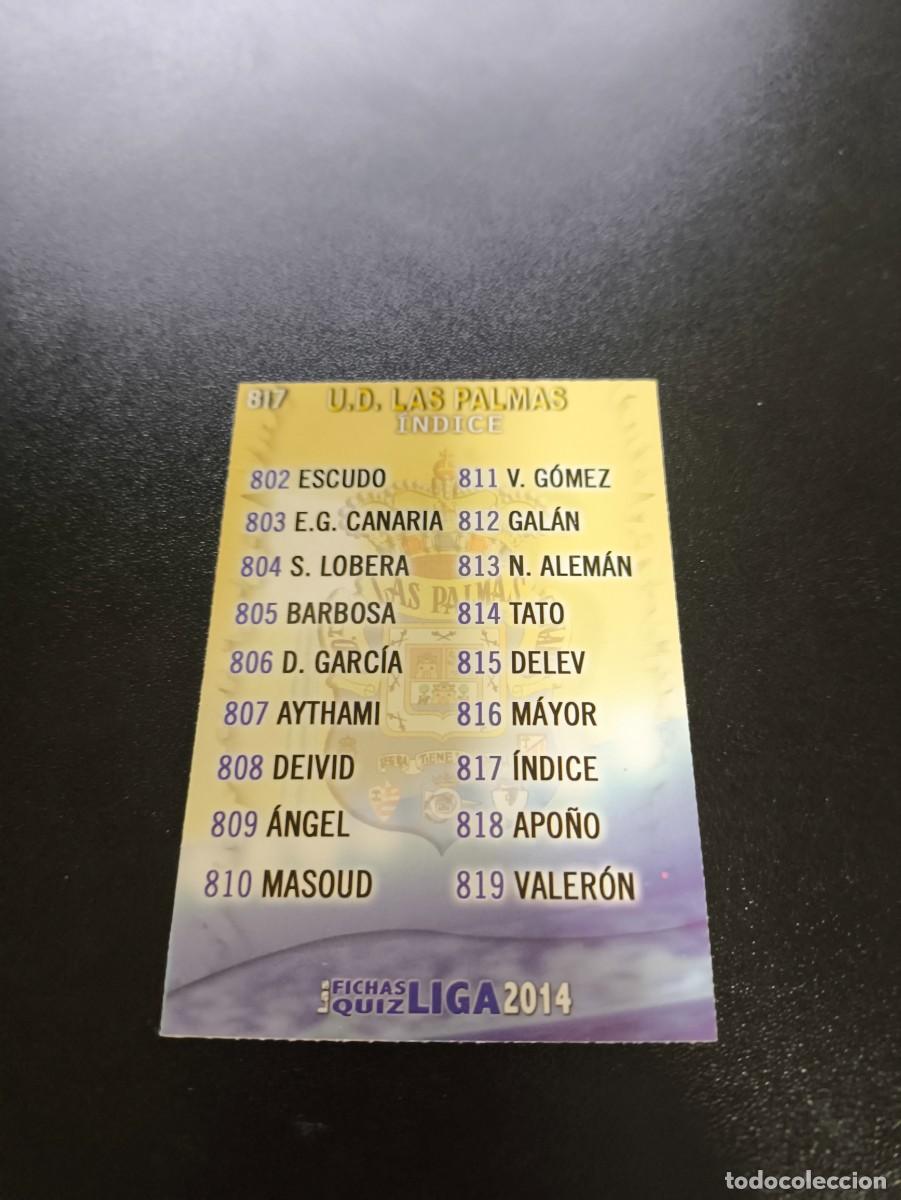 Cromos de F&uacute;tbol: 817 INDICE LAS PALMAS MUNDICROMO LIGA 2013 2014 13 14 PLATINUM NO PANINI ESTE