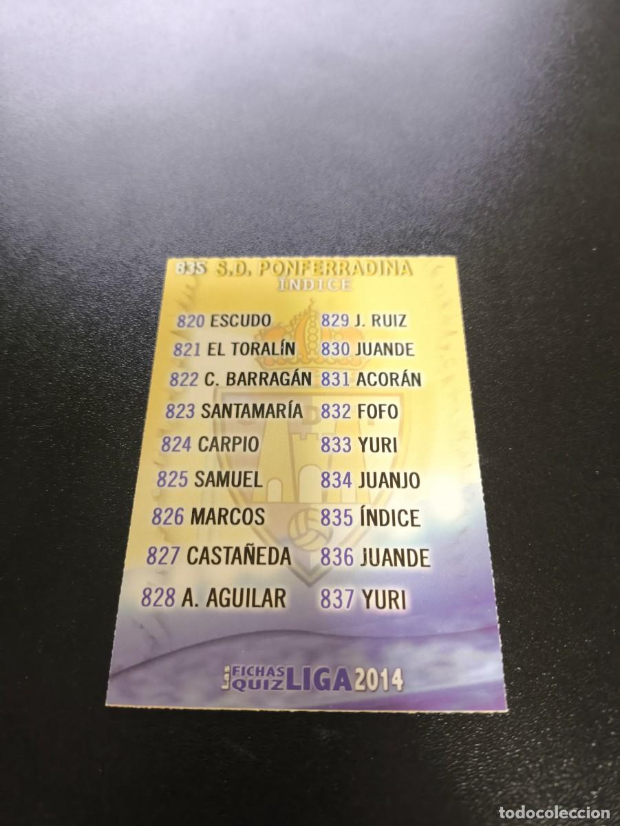 Cromos de F&uacute;tbol: 835 INDICE PONFERRADINA MUNDICROMO LIGA 2013 2014 13 14 PLATINUM NO PANINI ESTE
