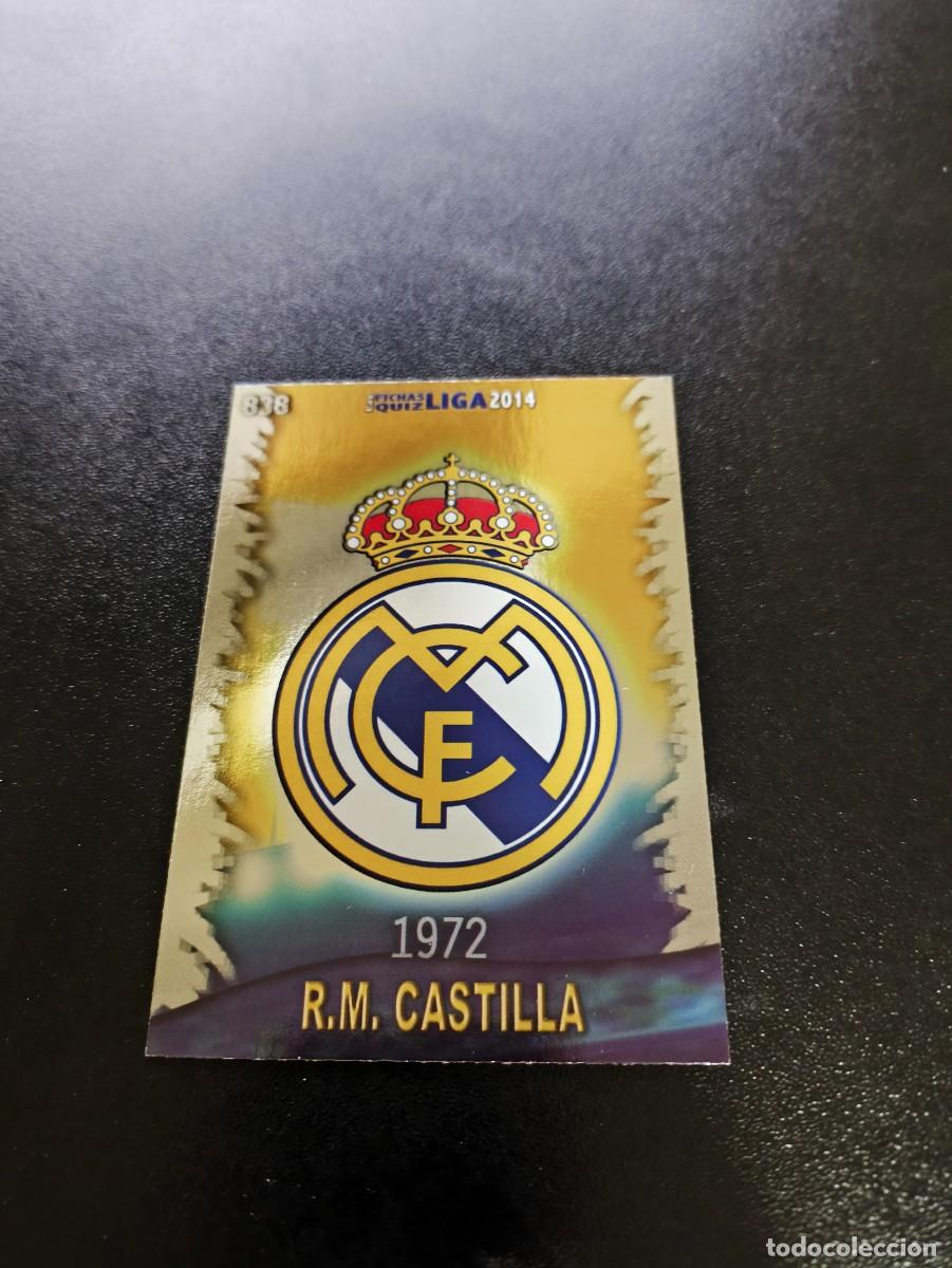 Cromos de F&uacute;tbol: 838 ESCUDO BRILLO LISO REAL MADRID CASTILLA MUNDICROMO LIGA 2013 2014 13 14 PLATINUM NO PANINI ESTE