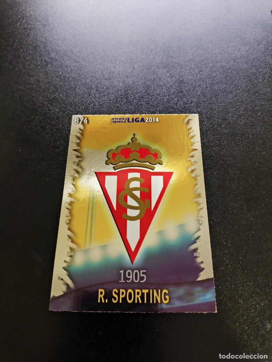 Cromos de F&uacute;tbol: 874 ESCUDO BRILLO LISO SPORTING DE GIJON MUNDICROMO LIGA 2013 2014 13 14 PLATINUM NO PANINI ESTE