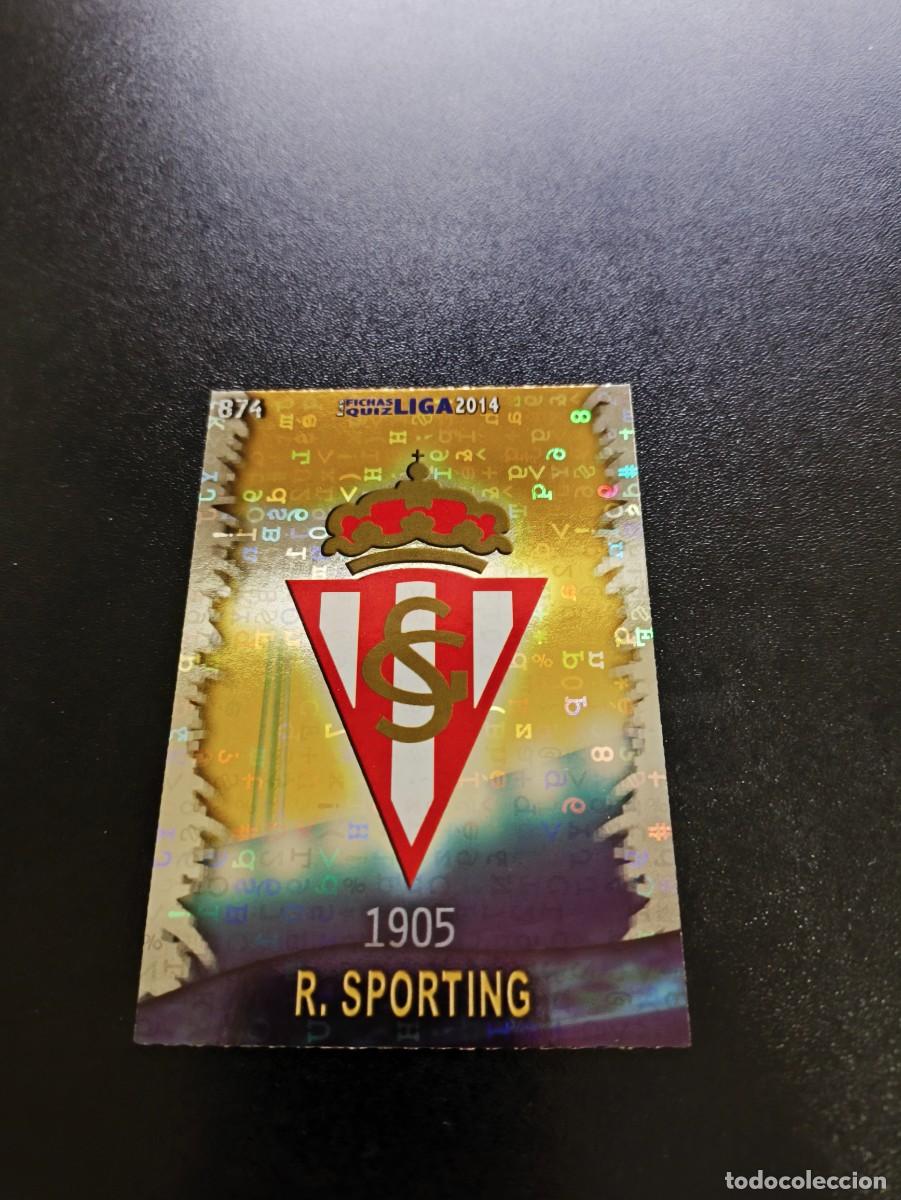 Cromos de F&uacute;tbol: 874 ESCUDO BRILLO LETRAS SPORTING DE GIJON MUNDICROMO LIGA 2013 2014 13 14 PLATINUM NO PANINI ESTE