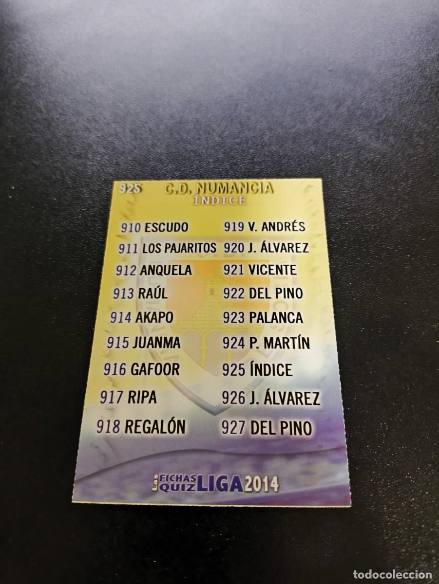 Cromos de F&uacute;tbol: 925 INDICE NUMANCIA MUNDICROMO LIGA 2013 2014 13 14 PLATINUM NO PANINI ESTE