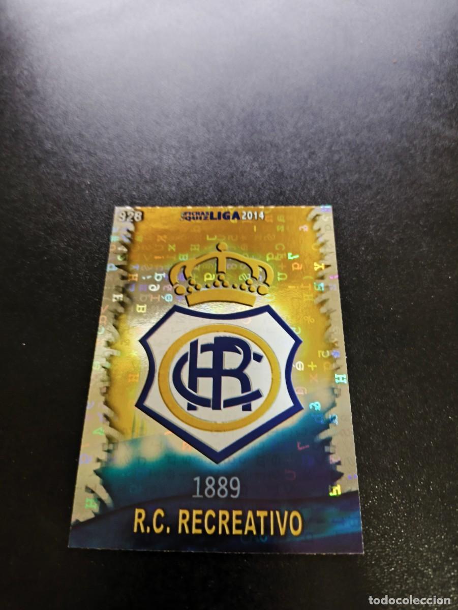 Fu&szlig;ball-Sticker: 928 ESCUDO BRILLO LETRAS RECREATIVO HUELVA MUNDICROMO LIGA 2013 2014 13 14 PLATINUM NO PANINI ESTE