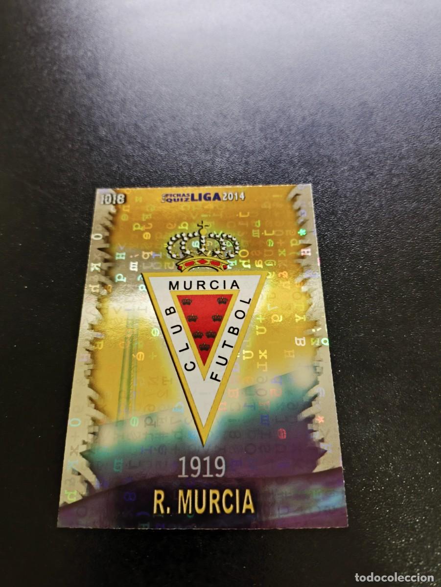 Cromos de F&uacute;tbol: 1018 ESCUDO MURCIA BRILLO LETRAS MUNDICROMO LIGA 2013 2014 13 14 PLATINUM NO PANINI ESTE