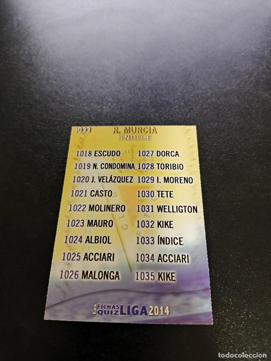 Cromos de F&uacute;tbol: 1033 INDICE MURCIA MUNDICROMO LIGA 2013 2014 13 14 PLATINUM NO PANINI ESTE