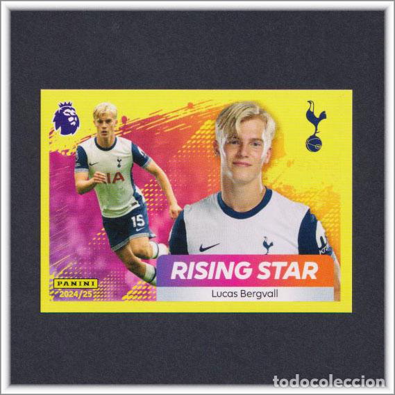 Cromos de F&uacute;tbol: PREMIER LEAGUE 2024 2025 24 25 PANINI LUCAS BERGVALL 572 ROOKIE RISING STAR TOTTENHAM STICKER ALBUM