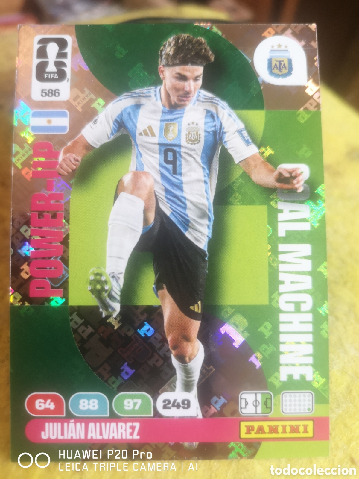 Cartes &agrave; collectionner de Football: FIFA WORLD CUP ADRENALYN 2026 GOAL MACHINE POWER - UP JULIAN ALVAREZ 586 ARGENTINA
