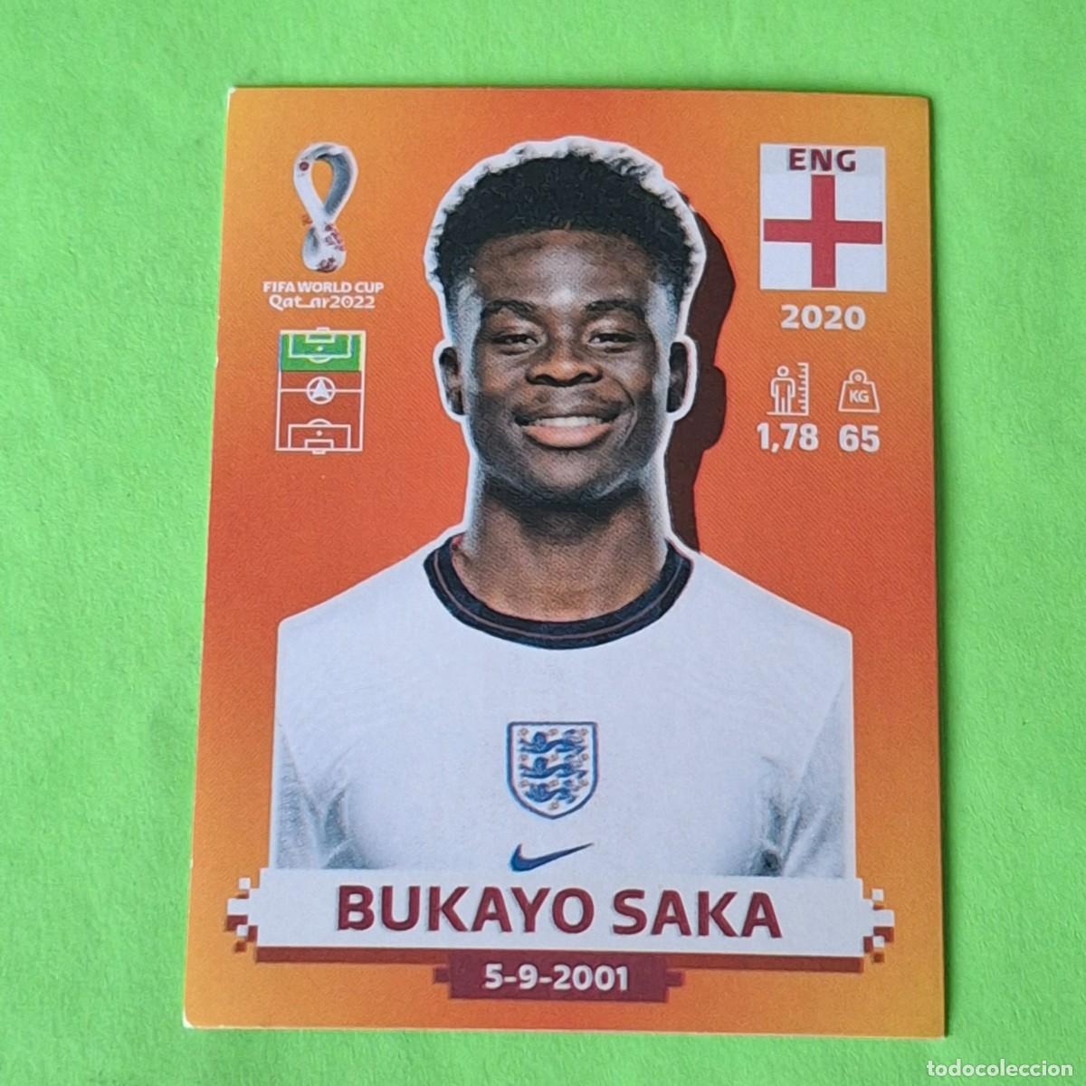 Cromos de F&uacute;tbol: WORLD CUP MUNDIAL QATAR 2022 - VERSION NARANJA SUDAMERICA - ENG 18 INGLATERRA - BUKAYO SAKA