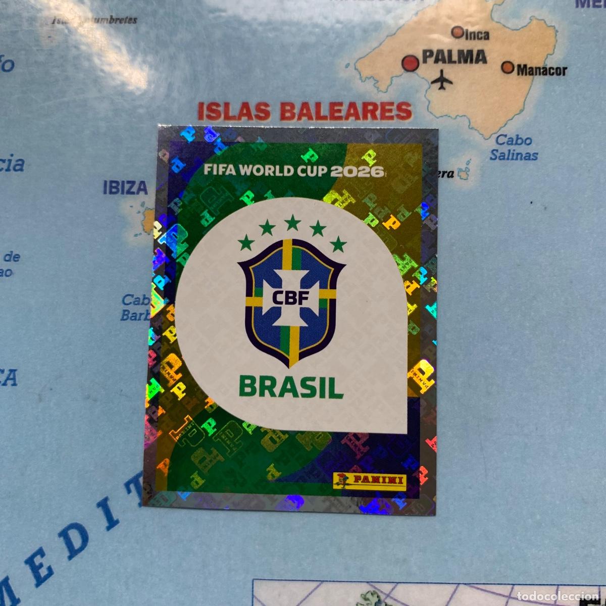 Cromos de F&uacute;tbol: Escudo de Brasil n&uacute;mero 1 cromo panini Mundial Fifa World Cup 2026