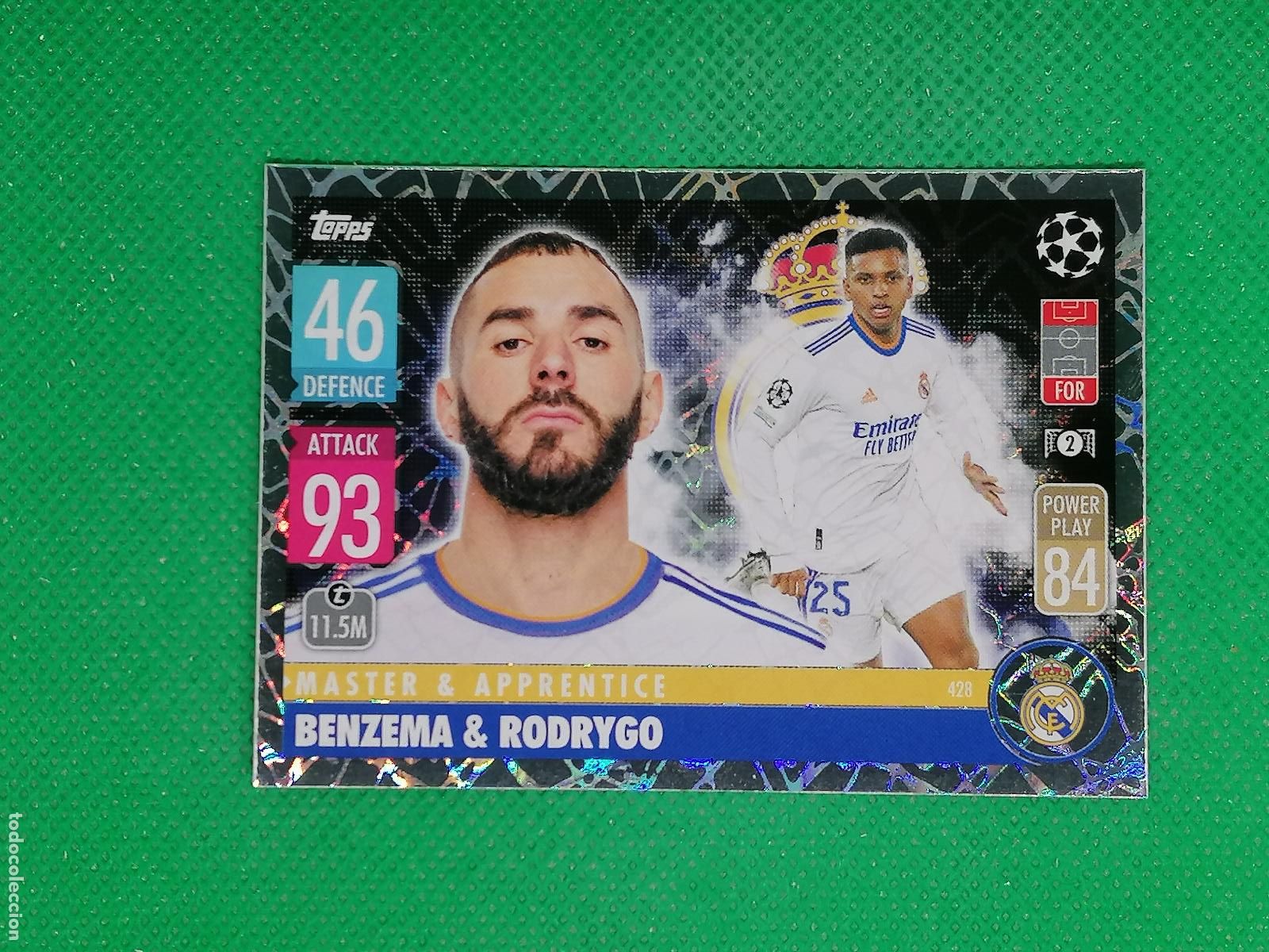 Cromos de F&uacute;tbol: 428 BENZEMA & RODRYGO REAL MADRID MASTER & APRENDICE ⚽TOPPS MATCH ATTAX CHAMPIONS 2021 2022 21 22 ⚽