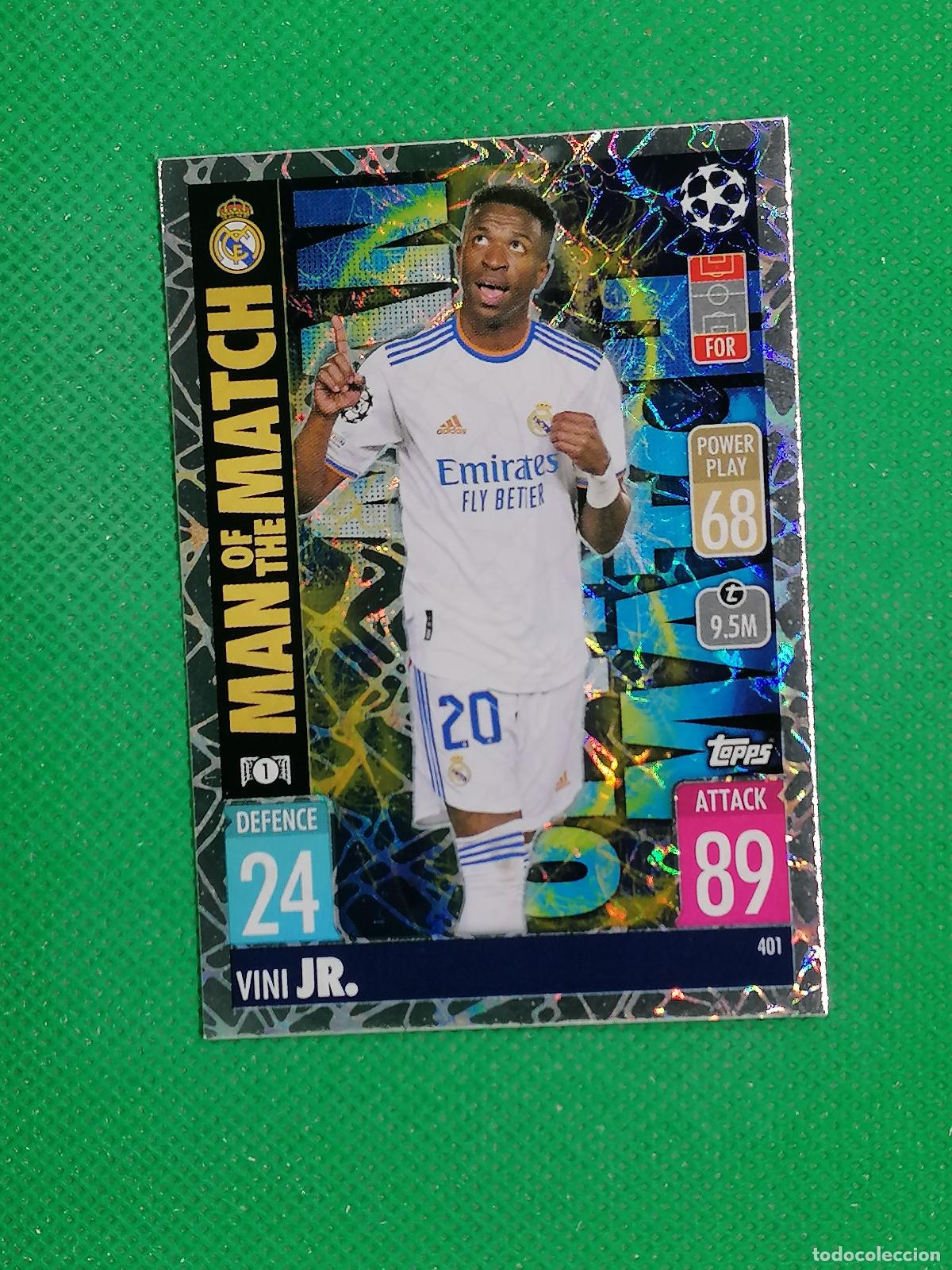 Fu&szlig;ball-Sticker: 401 VINI JR REAL MADRID MAN OF THE MATCH ⚽TOPPS MATCH ATTAX CHAMPIONS 2021 2022 21 22 ⚽