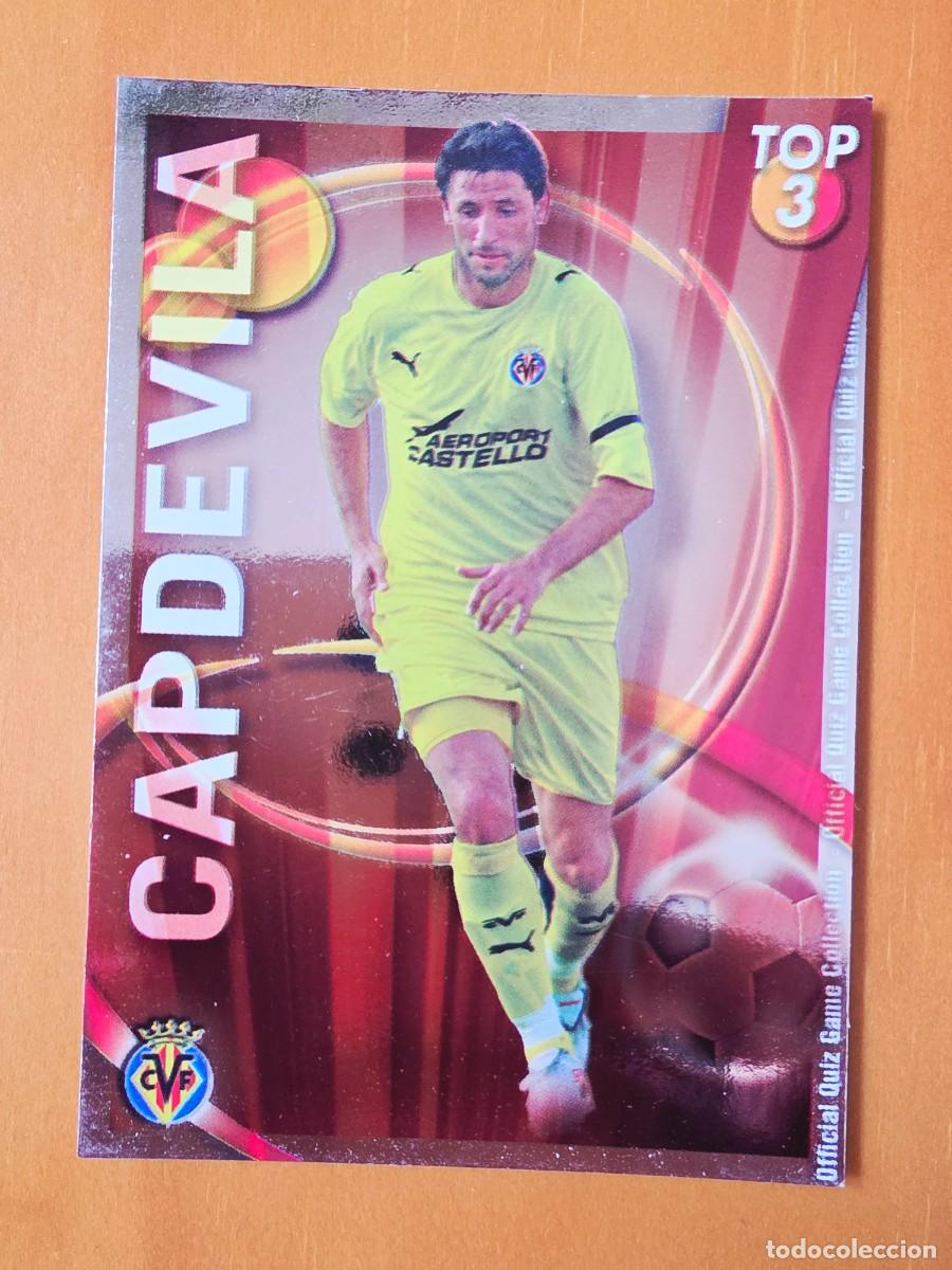 Cromos de F&uacute;tbol: 579 Capdevila, Villarreal CF, TOP 3 rojo, Mundicromo Sport Fichas Quiz de la Liga 2010 2011