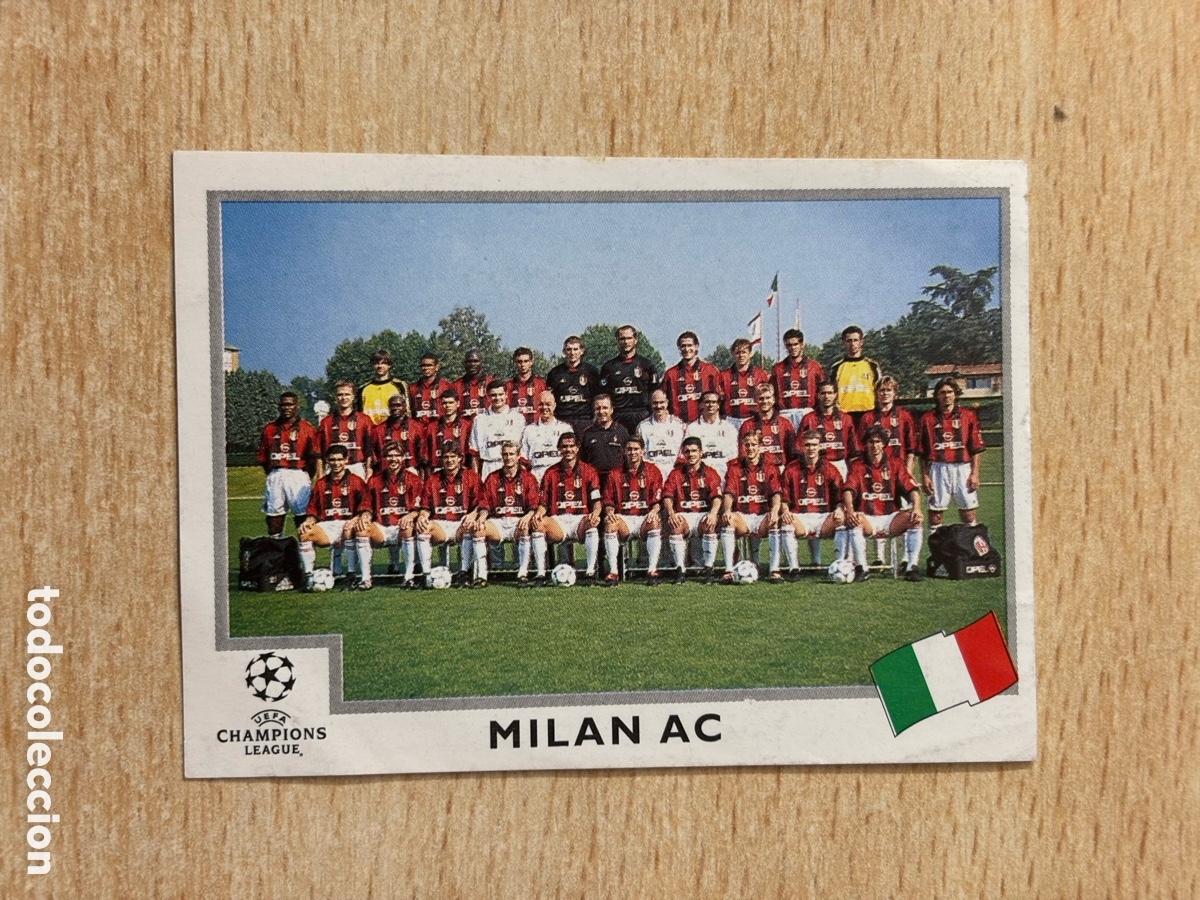 Cromos de F&uacute;tbol: # 290 Plantilla Milan AC Champions League 99 00 1999 2000 sin pegar