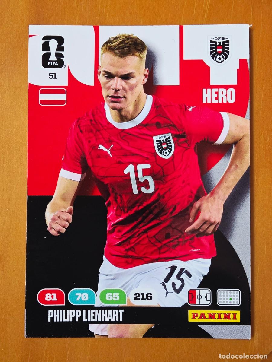 Cromos de F&uacute;tbol: 51 Philipp Lienhart, Hero, Austria, Panini Adrenalyn XL Fifa World Cup 2026 Mundial 26