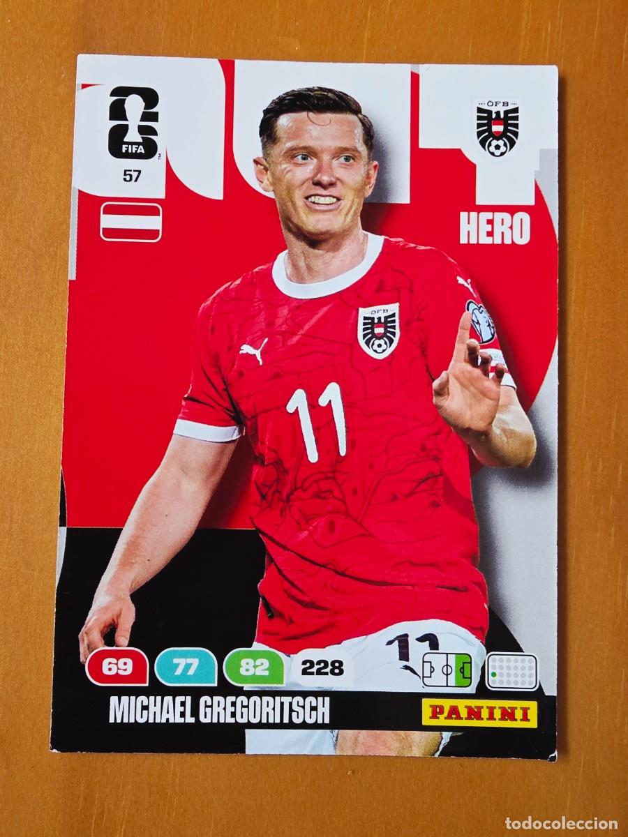 Cromos de F&uacute;tbol: 57 Michael Gregoritsch, Hero, Austria, Panini Adrenalyn XL Fifa World Cup 2026 Mundial 26