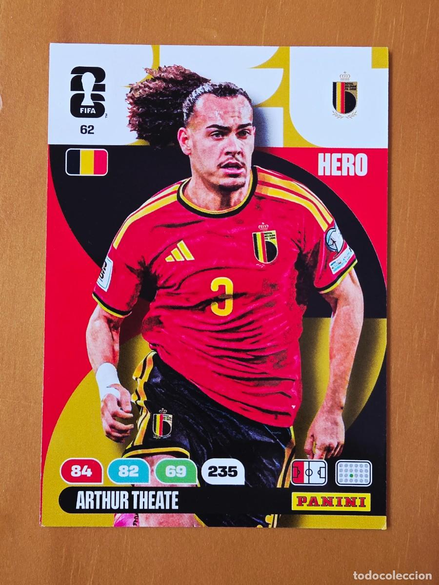 Cromos de F&uacute;tbol: 62 Arthur Theate, Hero, B&eacute;lgica, Panini Adrenalyn XL Fifa World Cup 2026 Mundial 26
