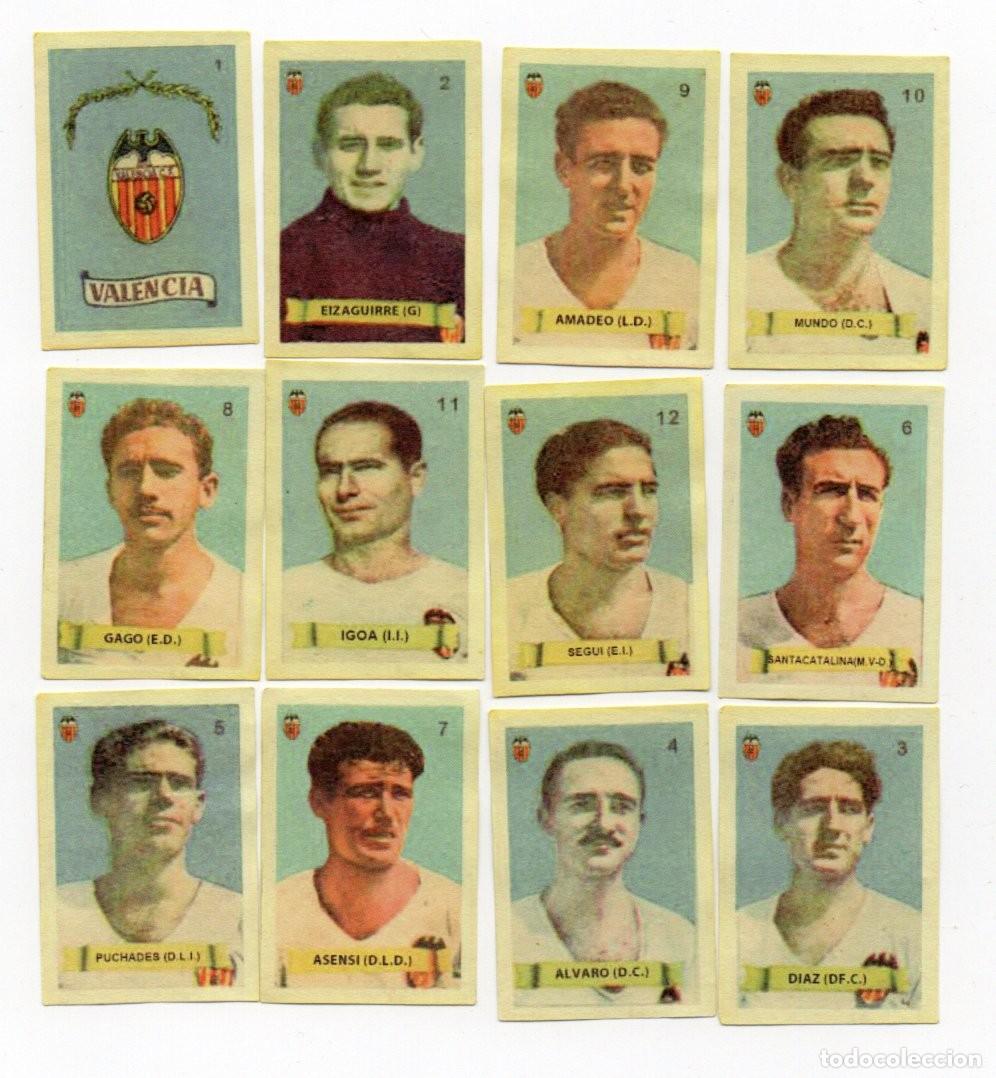 Cromos de F&uacute;tbol: VALENCIA,1949, DE AZAFRANES, SALSAFINA.