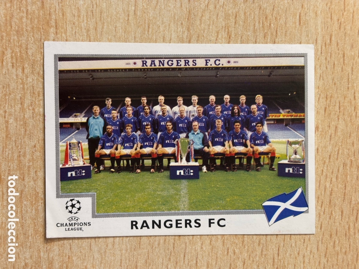 Cromos de F&uacute;tbol: # 205 Plantilla Rangers FC Champions League 99 00 1999 2000 sin pegar