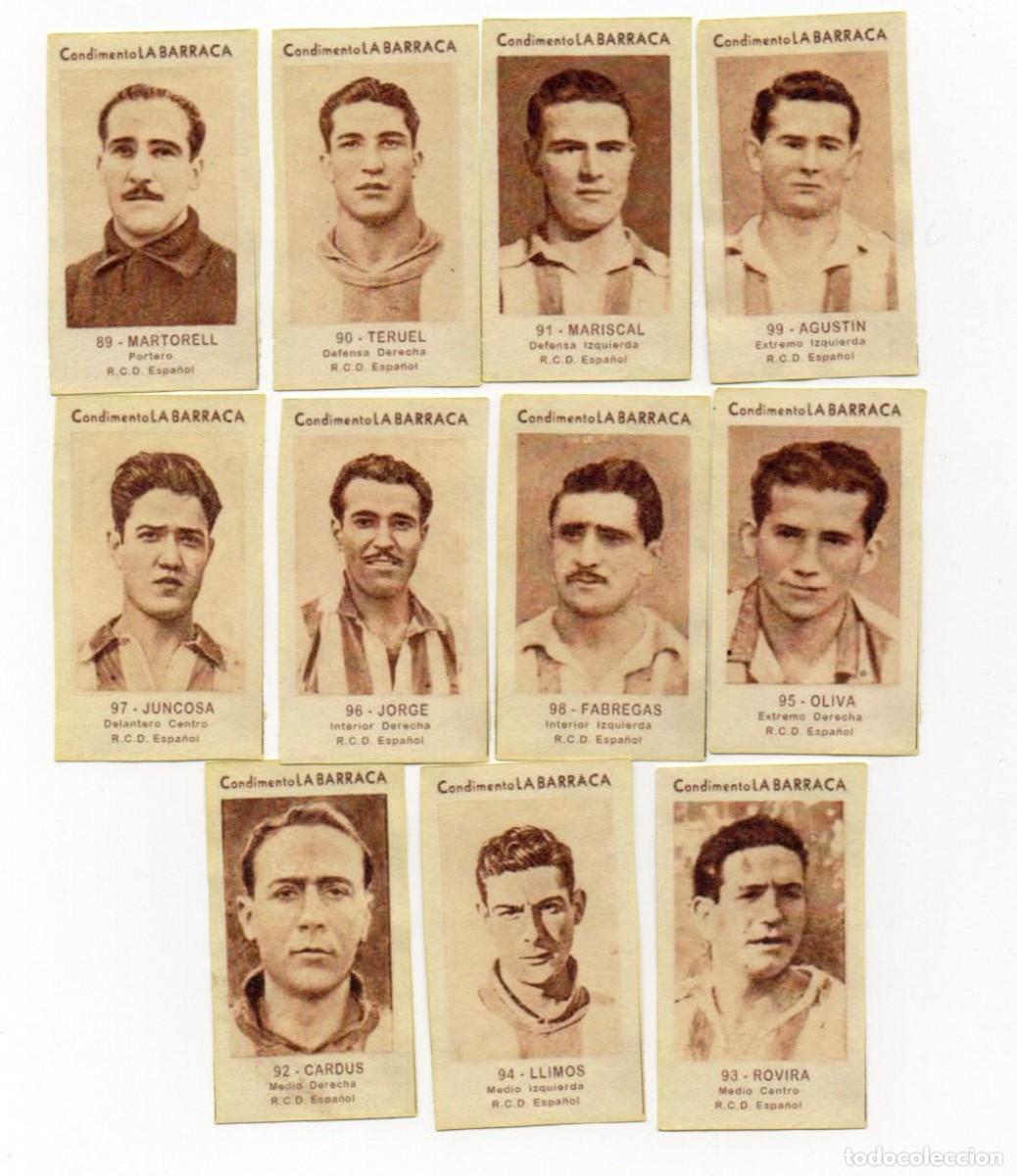 Cromos de F&uacute;tbol: ESPA&Ntilde;OL 1943 DE CONDIMENTOS LA BARRACA.
