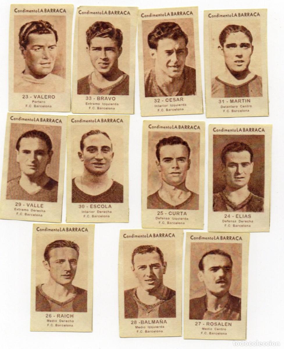 Cromos de F&uacute;tbol: BARCELONA, 1943, DE CONDIMENTOS LA BARRACA.