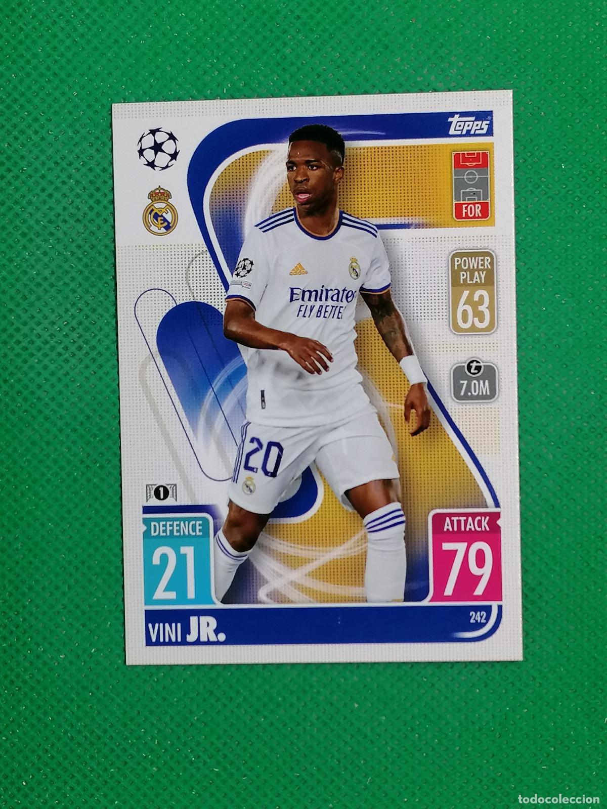 Cromos de F&uacute;tbol: 242 VINI JR REAL MADRID ⚽TOPPS MATCH ATTAX CHAMPIONS 2021 2022 21 22 ⚽
