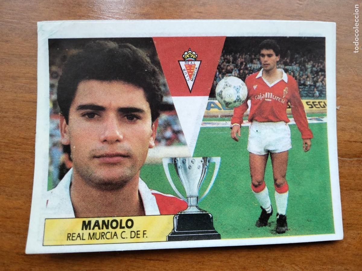 Football Stickers: Manolo coloca Murcia cromo &aacute;lbum liga Este 87 88