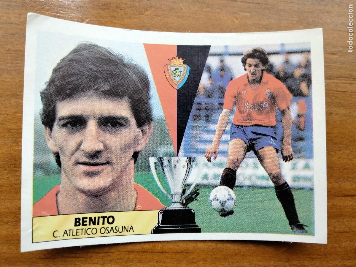 Football Stickers: Benito baja Osasuna cromo &aacute;lbum liga Este 87 88