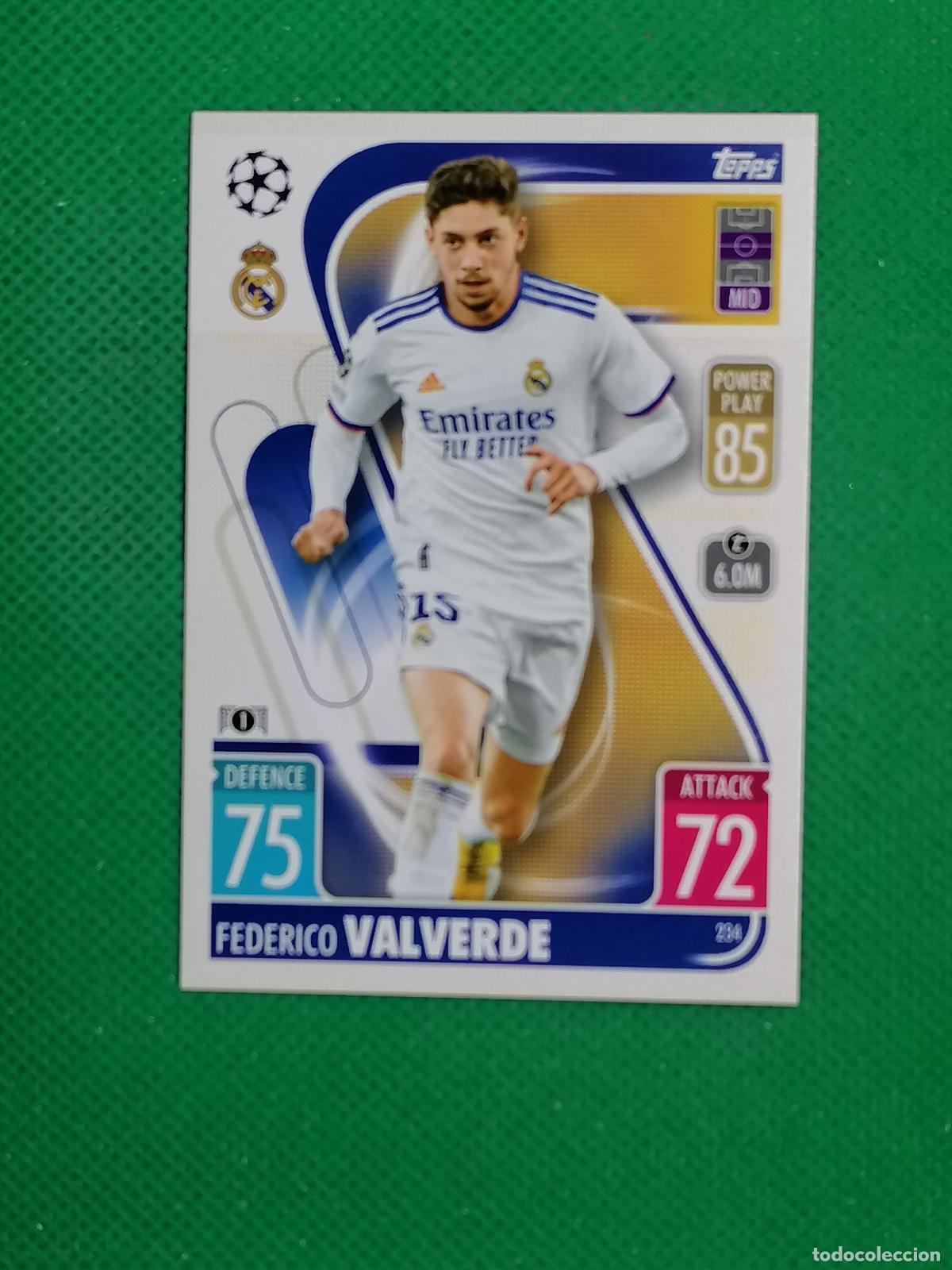 Cromos de F&uacute;tbol: 234 FEDERICO VALVERDE REAL MADRID ⚽TOPPS MATCH ATTAX CHAMPIONS 2021 2022 21 22 ⚽