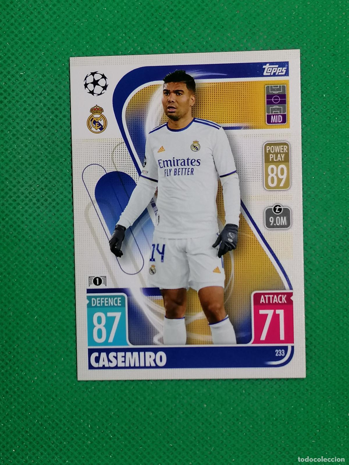 Cromos de F&uacute;tbol: 233 CASEMIRO REAL MADRID ⚽TOPPS MATCH ATTAX CHAMPIONS 2021 2022 21 22 ⚽