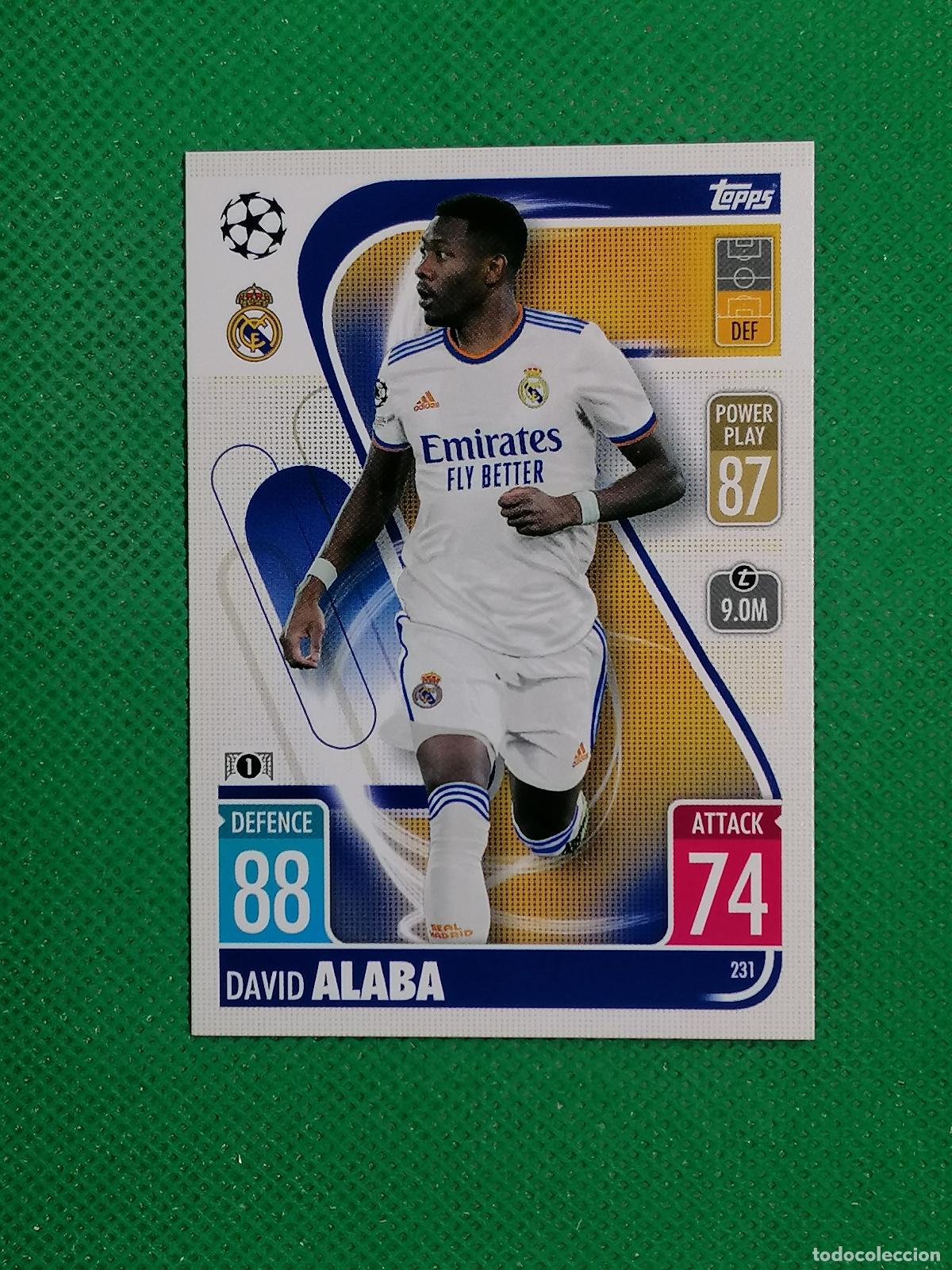Cromos de F&uacute;tbol: 231 DAVID ALABA REAL MADRID ⚽TOPPS MATCH ATTAX CHAMPIONS 2021 2022 21 22 ⚽