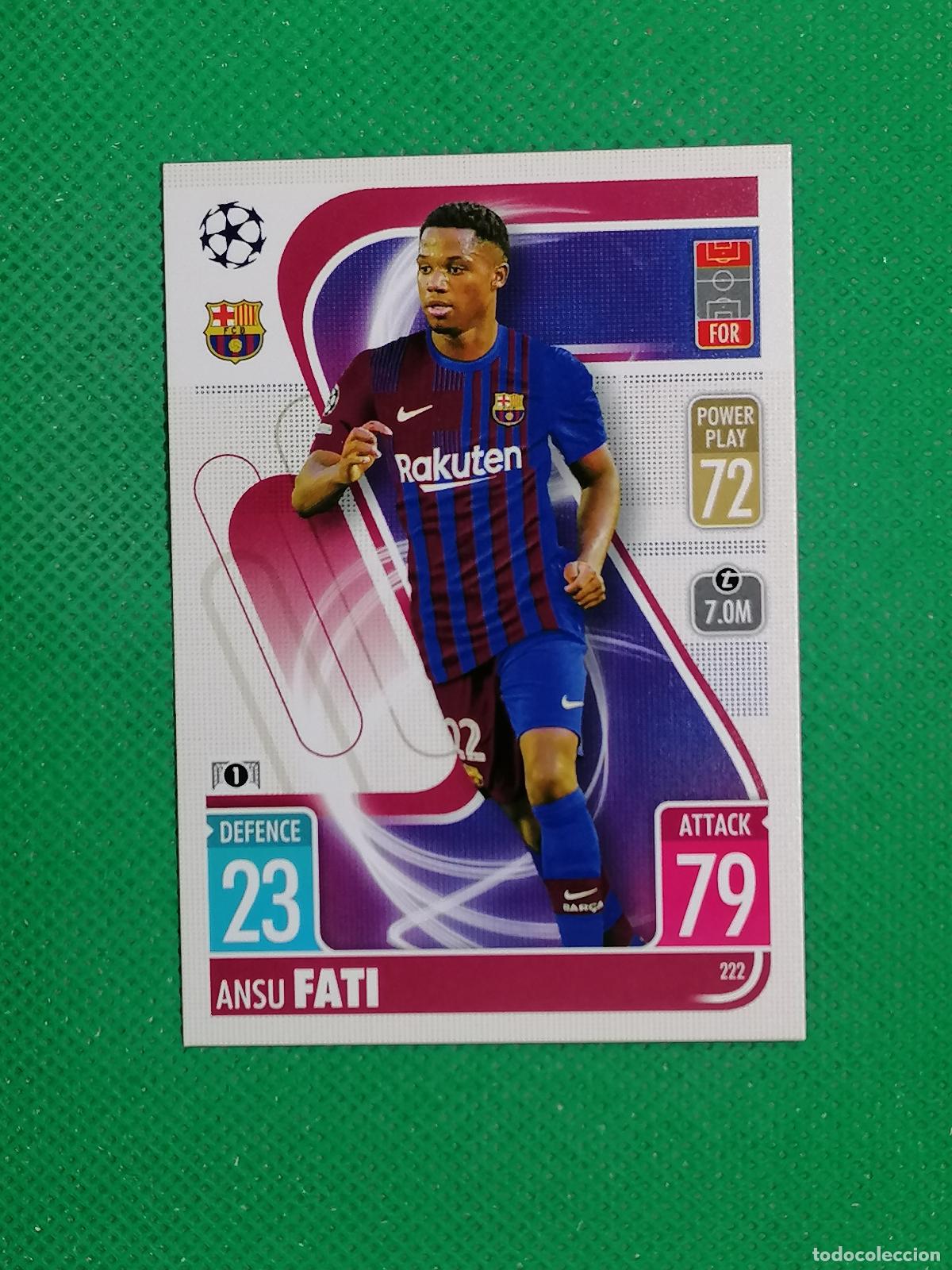 Cromos de F&uacute;tbol: 222 ANSU FATI BARCELONA ⚽TOPPS MATCH ATTAX CHAMPIONS 2021 2022 21 22 ⚽