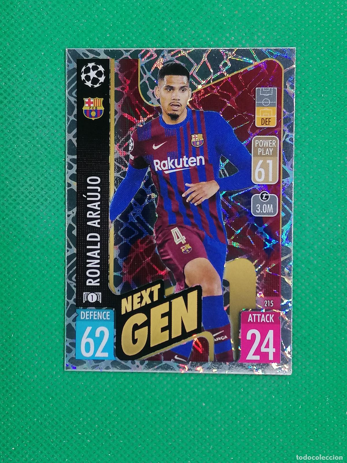 Cromos de F&uacute;tbol: 215 RONALD ARAUJO BARCELONA NEXT GEN ⚽TOPPS MATCH ATTAX CHAMPIONS 2021 2022 21 22 ⚽