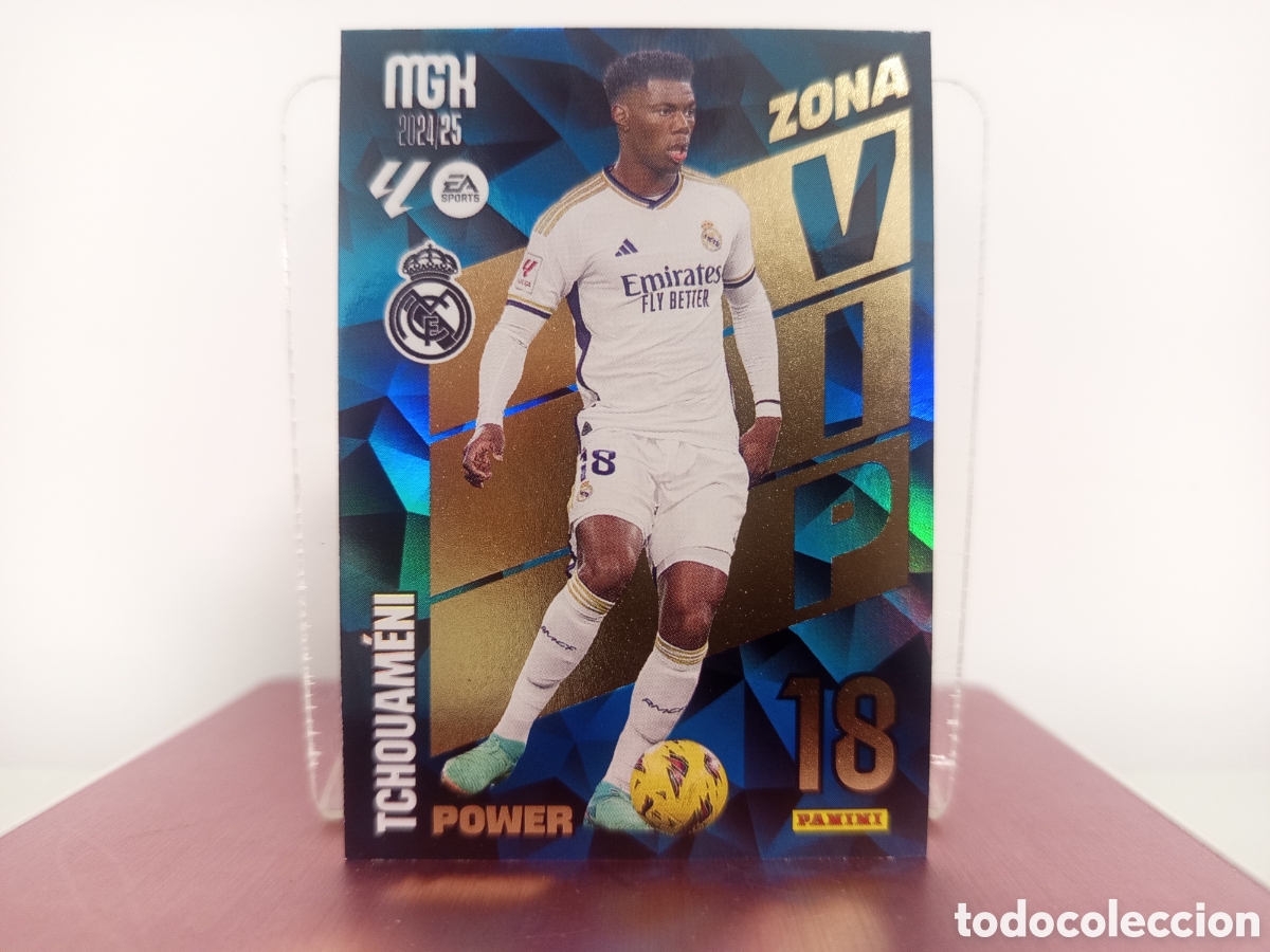 Fu&szlig;ball-Sticker: ❇️ CROMO ⚽ TCHOUAMENI REAL MADRID PANINI MEGACRACKS ZONA VIP POWER 2024 25 ❇️
