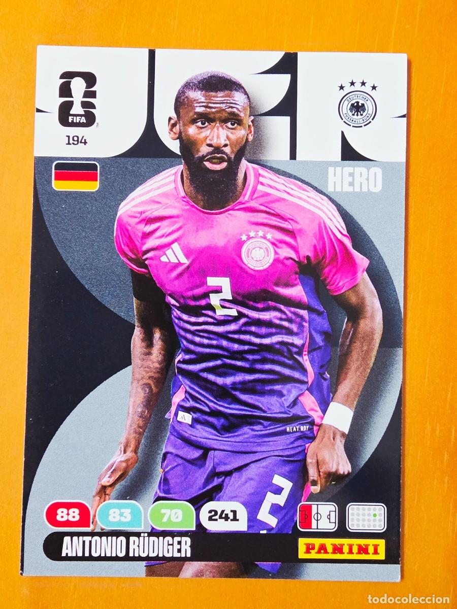 Cartes &agrave; collectionner de Football: 194 Antonio R&uuml;diger, Hero, Alemania, Panini Adrenalyn XL Fifa World Cup 2026 Mundial 26