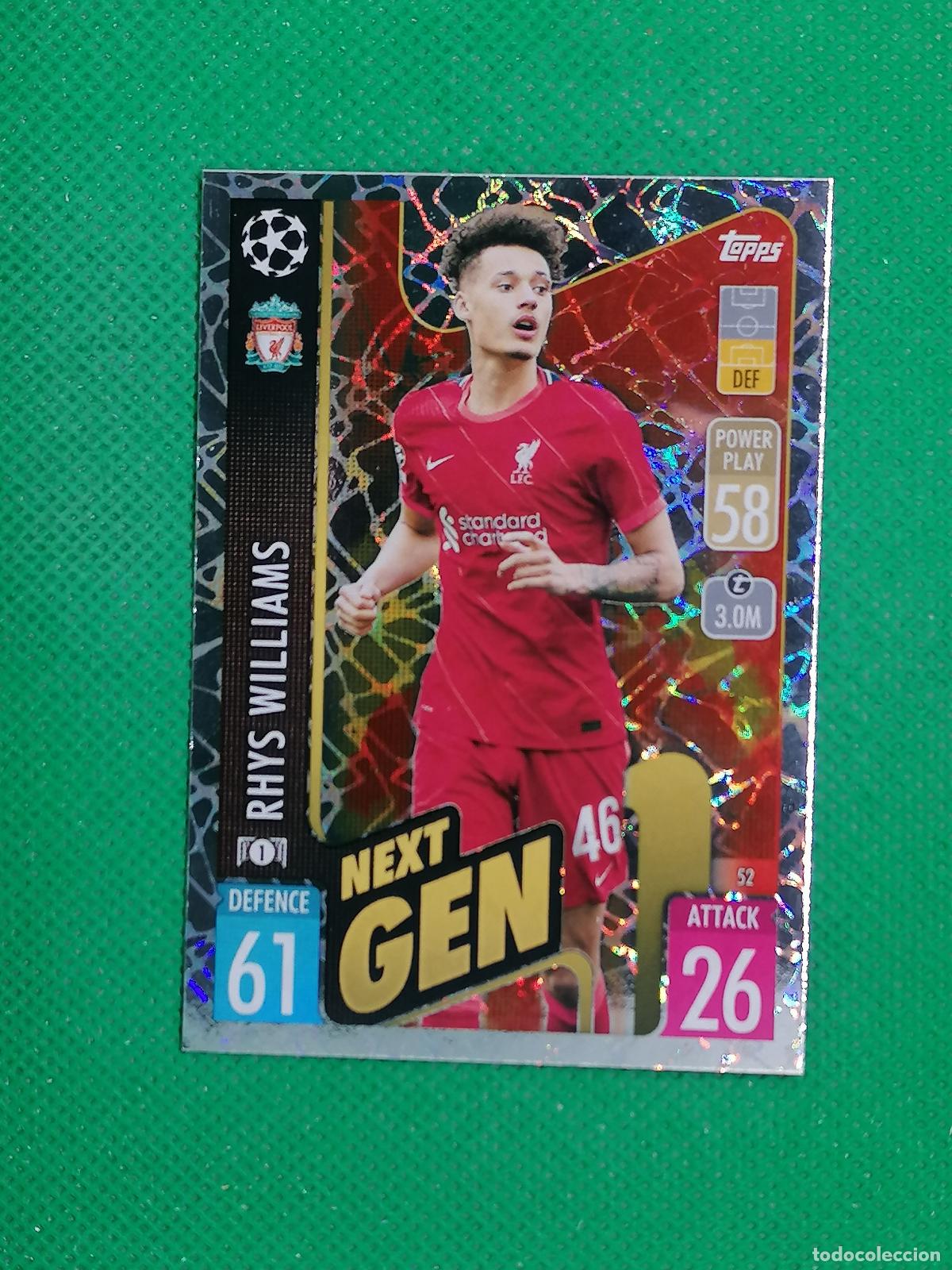 Cromos de F&uacute;tbol: 52 RHYS WILLIAMS LIVERPOOL NEXT GEN ⚽TOPPS MATCH ATTAX CHAMPIONS 2021 2022 21 22 ⚽
