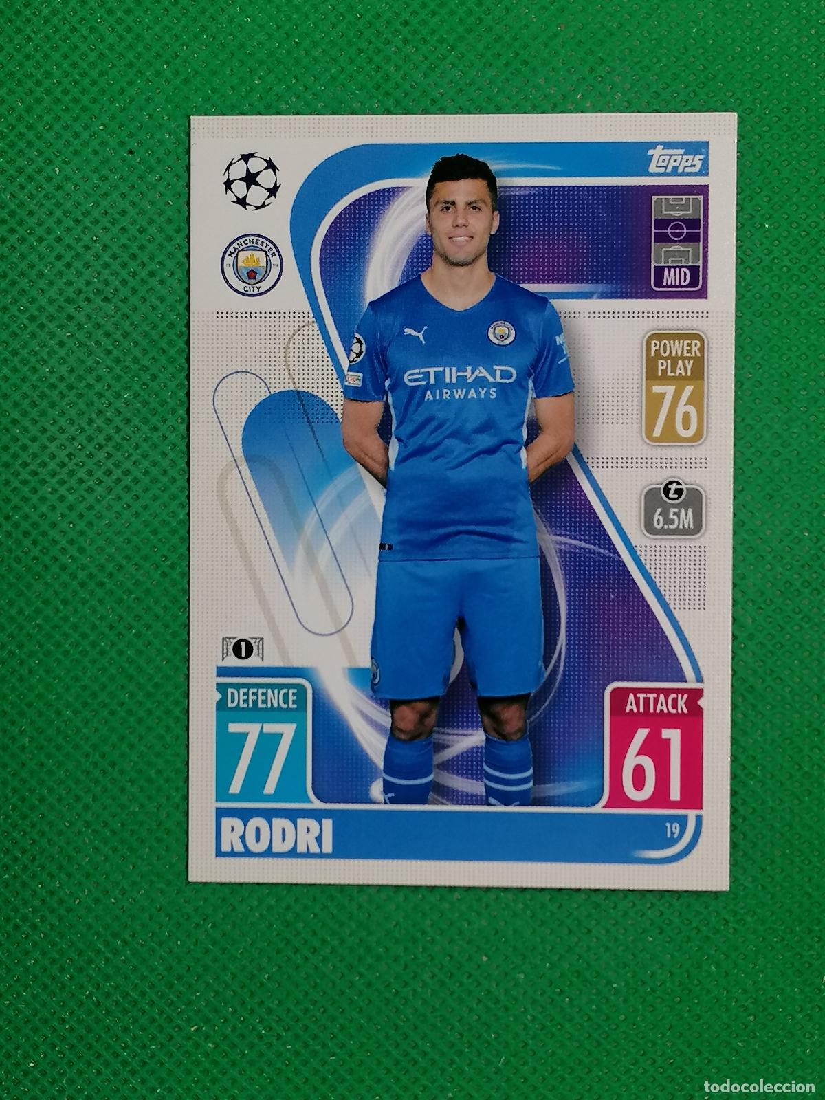 Cromos de F&uacute;tbol: 19 RODRI MANCHESTER CITY ⚽TOPPS MATCH ATTAX CHAMPIONS 2021 2022 21 22 ⚽