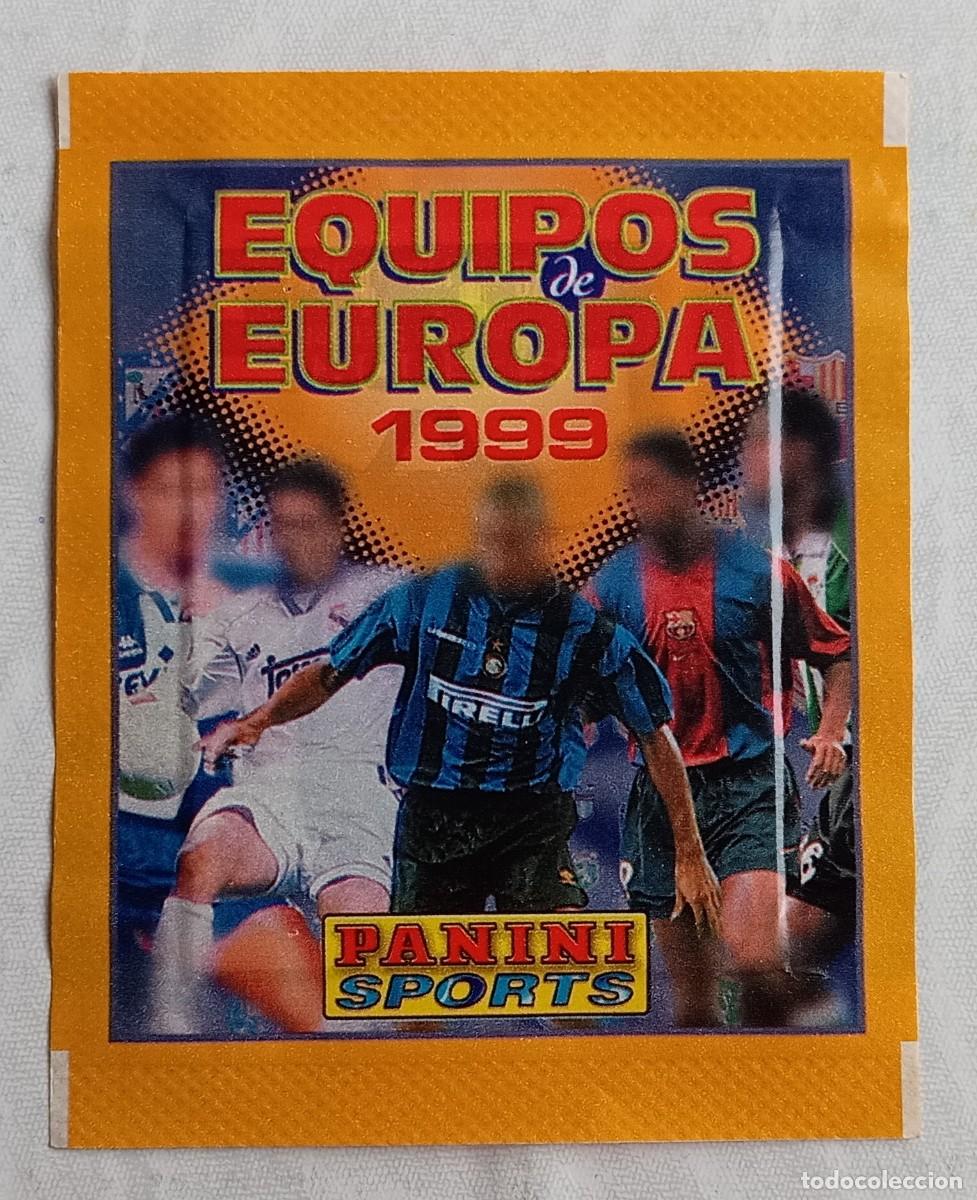 Cromos de F&uacute;tbol: Sobre cromos f&uacute;tbol sin abrir EQUIPOS DE EUROPA 1999. Panini sports Espa&ntilde;a.